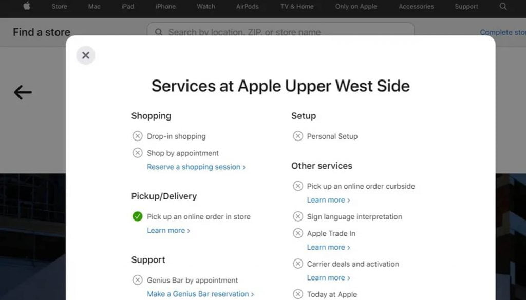 Services at Apple Upper West Side tecroom lk