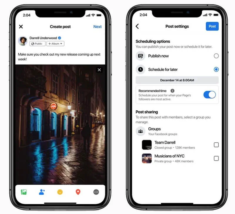 facebook professional mode sharing
