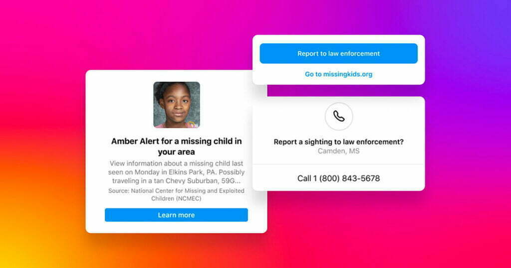 Instagram Adds New AMBER Alerts to Help Raise Awareness of Missing Kids