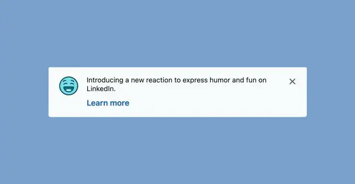 LinkedIn that a new reaction emoji has been dropped