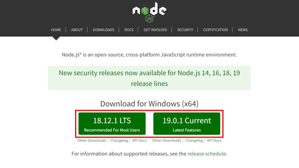 Download Node JS