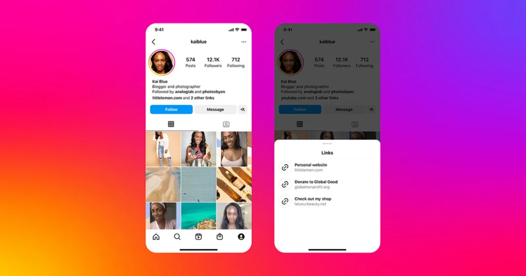 Instagram takes on Linktree and others with support for up to 5 ‘links in bio