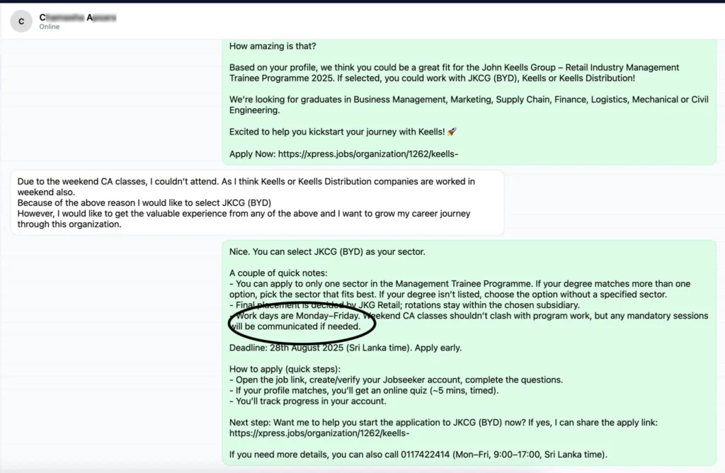 AI Powered WhatsApp Recruitment Assistant